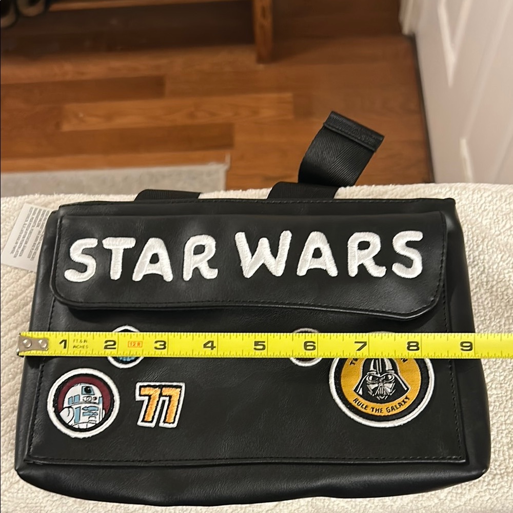 Disney Star Wars Black Belt Bag Iconic Patches Front Pocket Large Interior - Picture 11 of 13